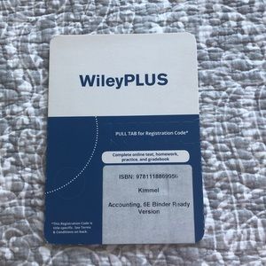 Wiley plus Accounting 6E registration code